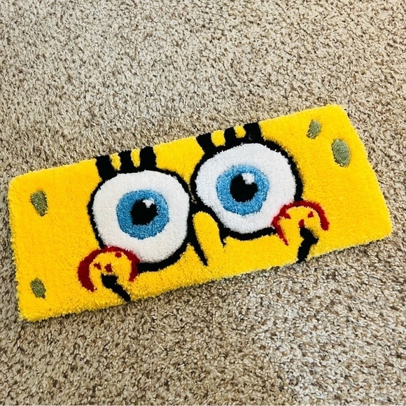 CUSTOM Tufted Keyboard Rug Spongebob Squarepants Size 19" by 7.5" - Picture 4 of 6